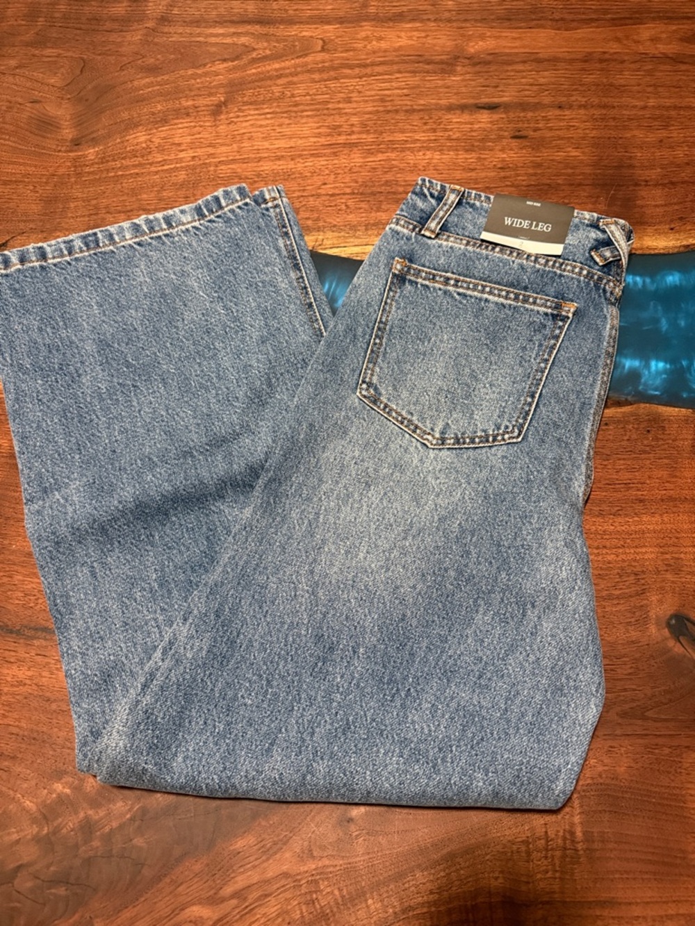 Wide Leg Women's Bootcut Jeans - Light Blue Denim